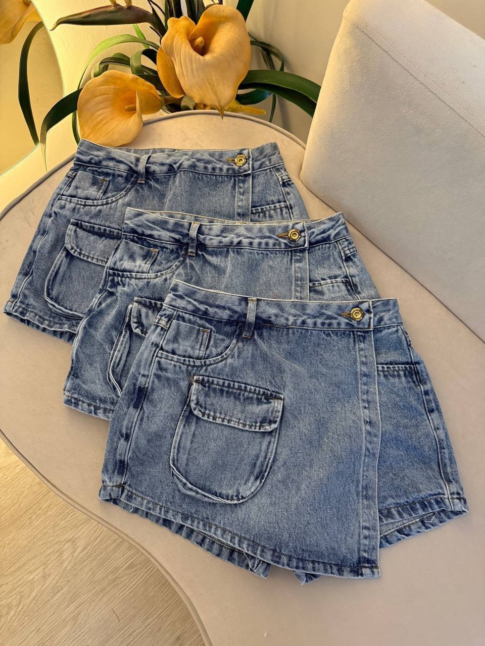 Short Saia Jeans Lili
