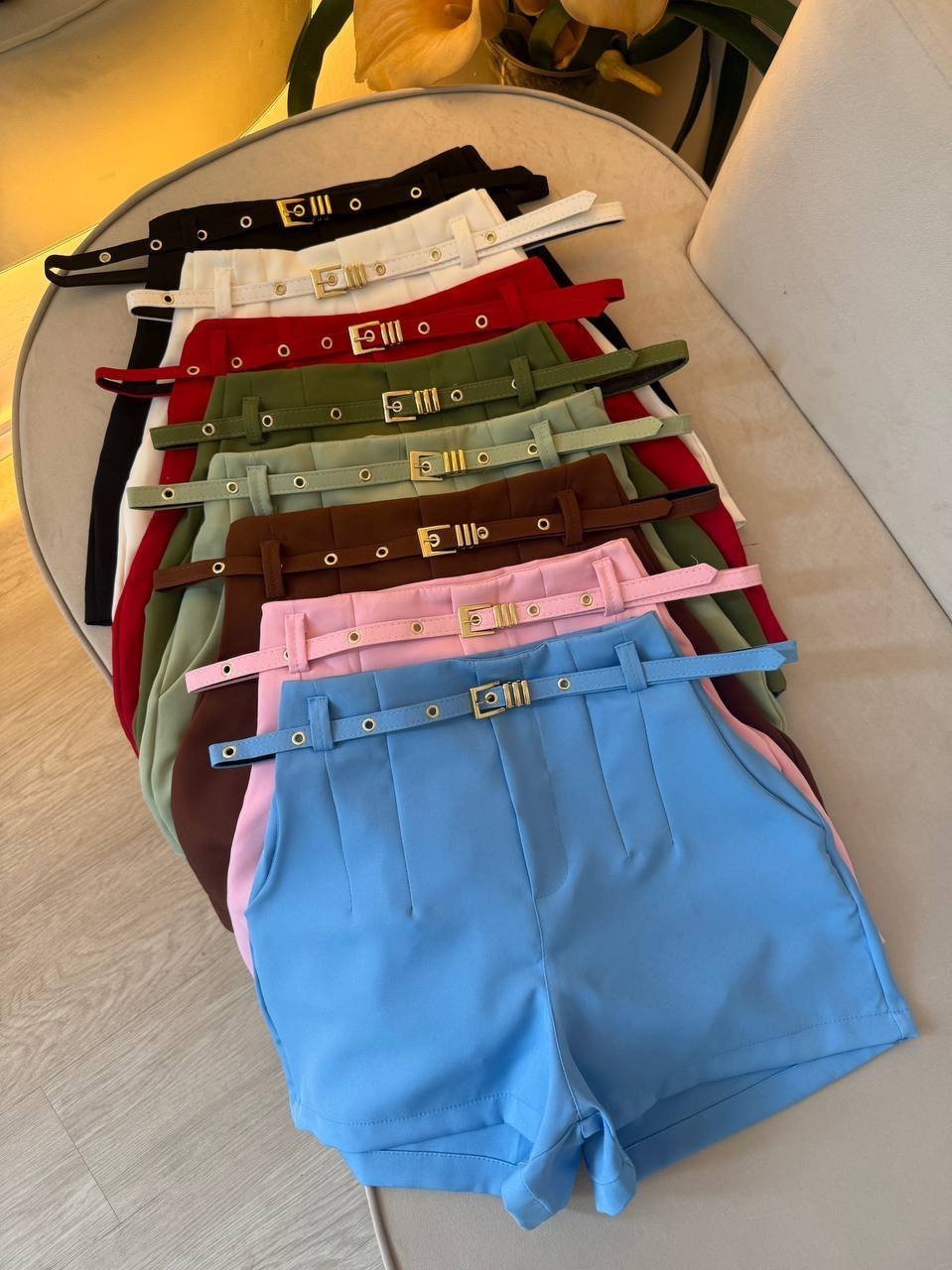 Short Alfaiataria com cinto