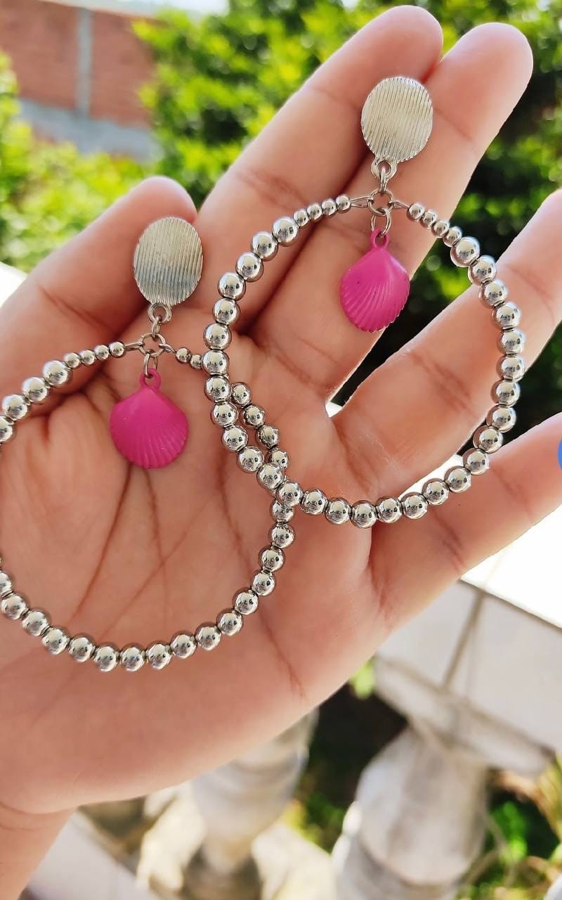 Brinco Concha Pink